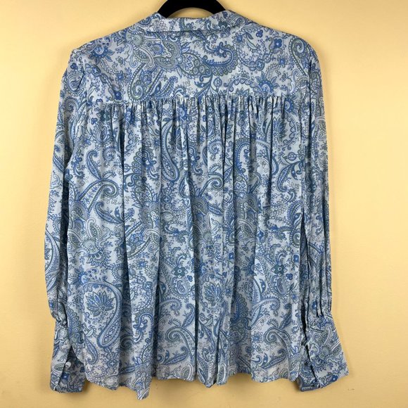 Ann Taylor Boho Paisley Button-down Blouse M - Picture 10 of 10